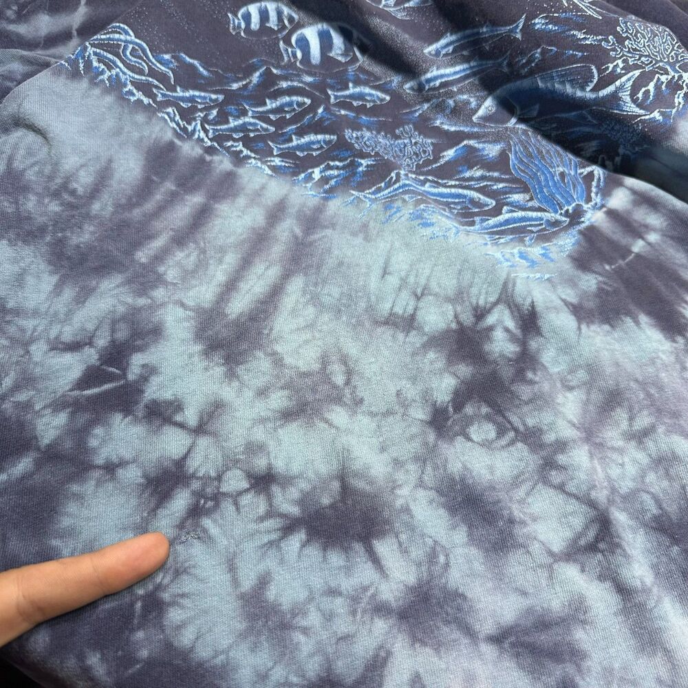 Vtg Cabo Mexico Blue Tie Dye T-Shirt Ocean Fish Blue Pez Globo Tag Mens Sz Large - Picture 4 of 7